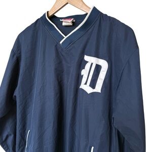VTG! 90s Detroit Tigers MLB Rawling V-Neck Jacket Men L Navy White Embroidered